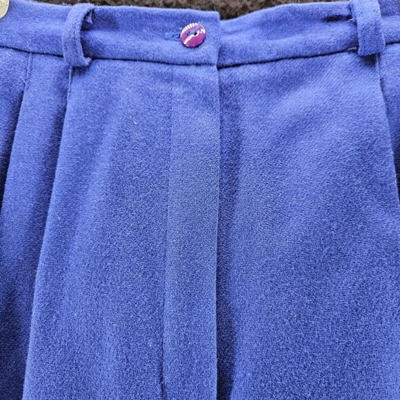 Requirements Petite Womens Pants Blue Size 6 100% Pure Wool Button Zip Close - Picture 10 of 12
